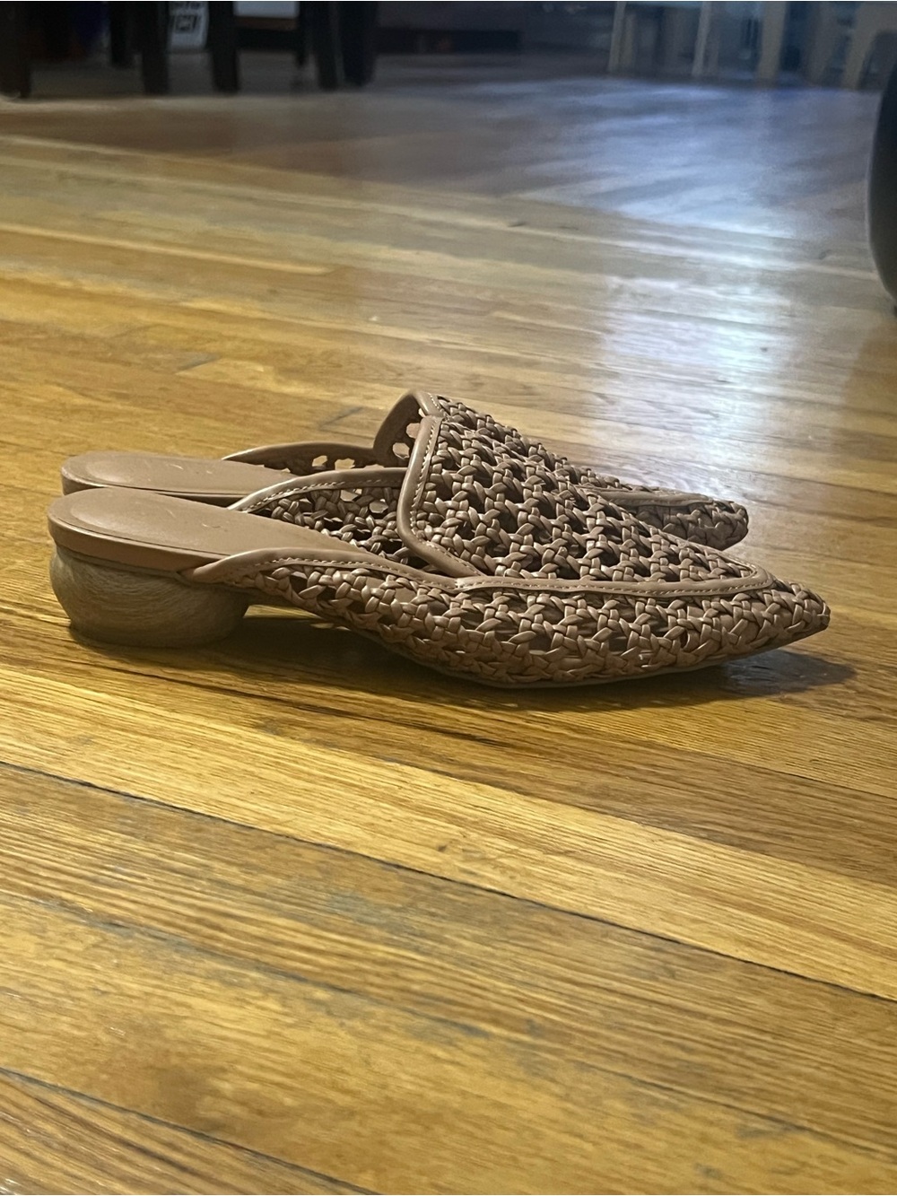INC International Concepts Taupe Woven Pointed Mule